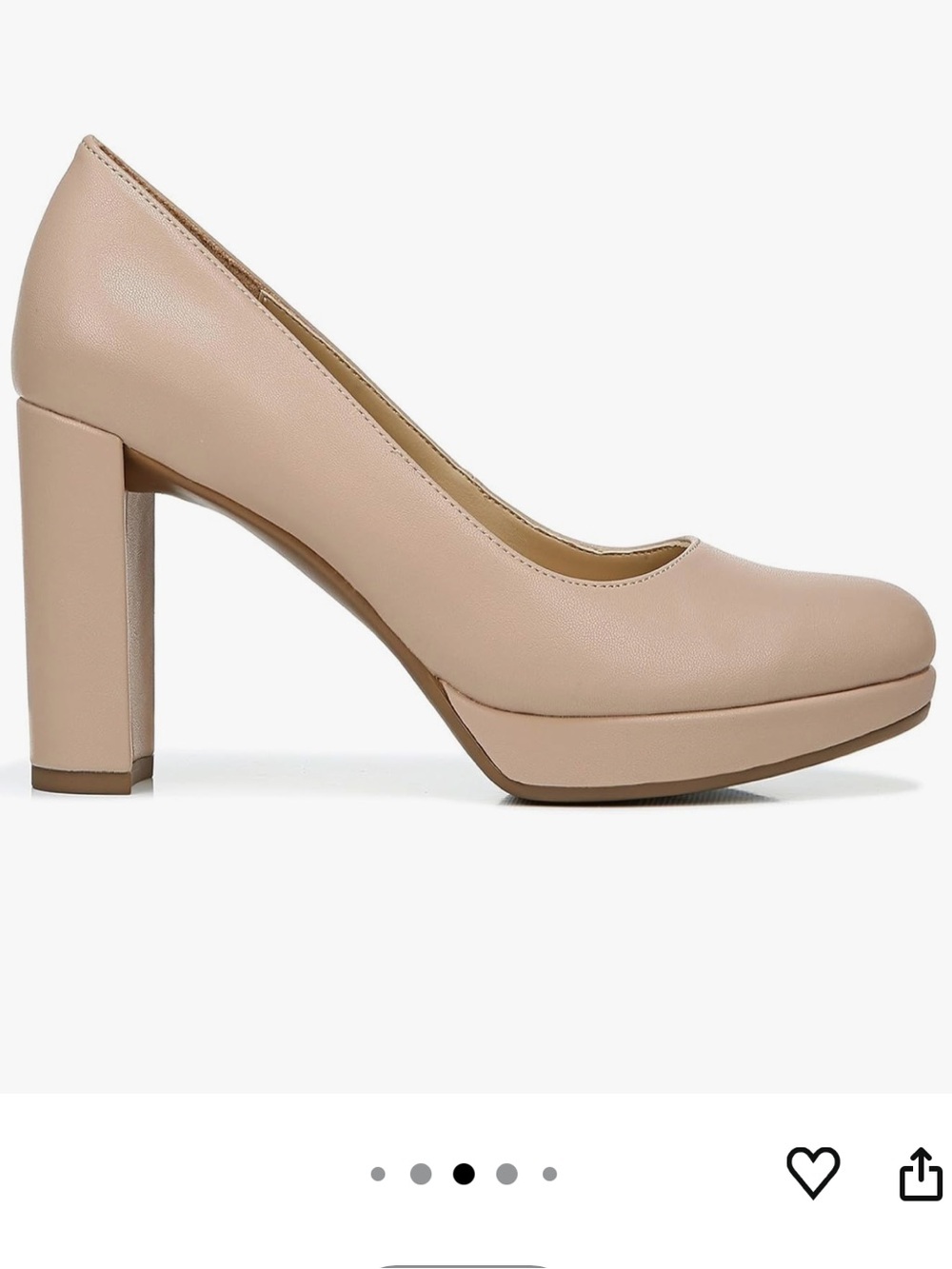 Classic Chunky Heel Pump in Nude